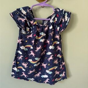 Carter’s girls Navy Unicorn Print Top